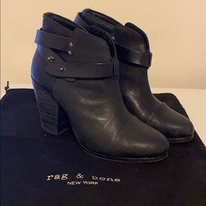 Rag & Bone Harrow Booties in Black Leather